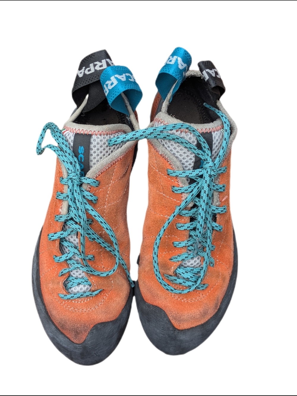 Scarpa Helix Women's Size 7 Climbing Shoes Orange & Teal Lace Up